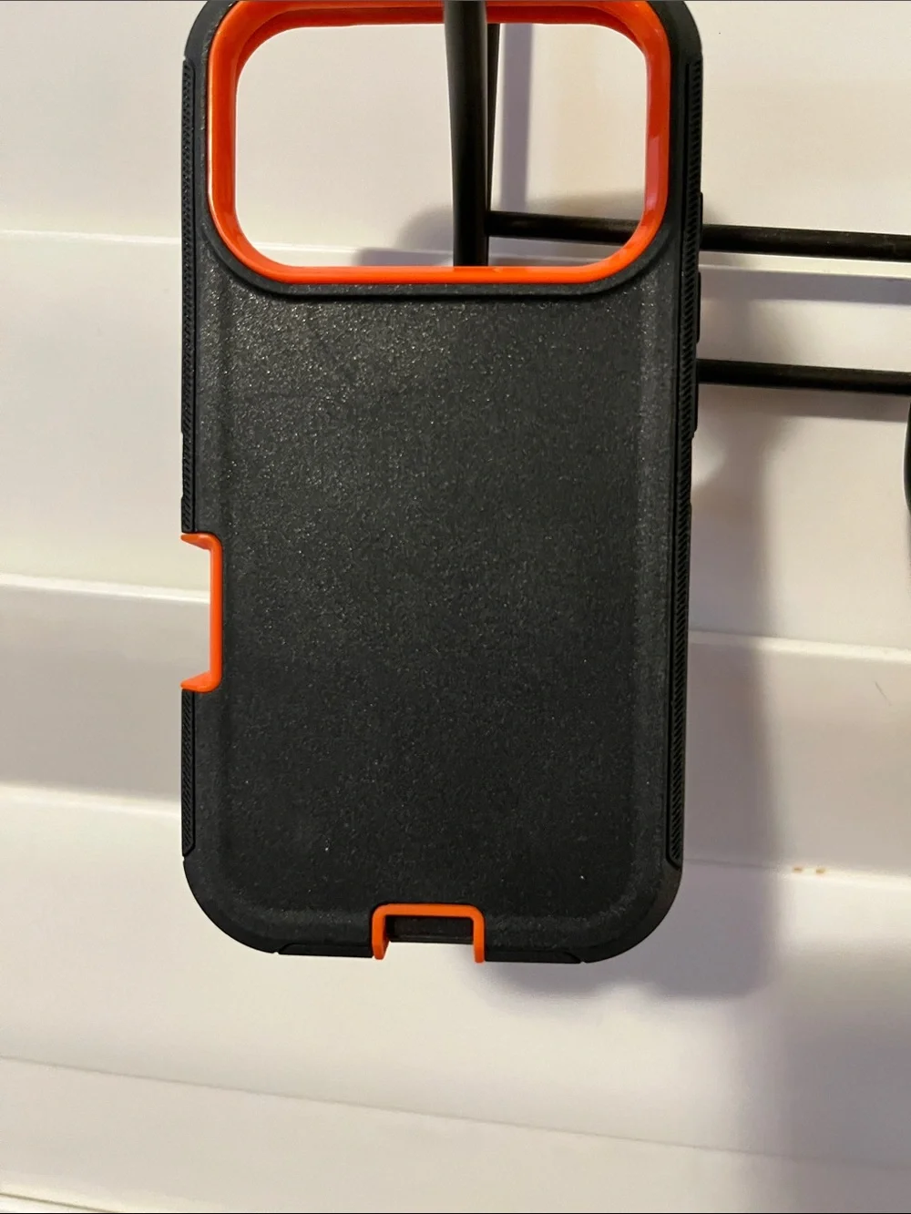Premium iPhone 17 Pro Black Case with Orange Accent